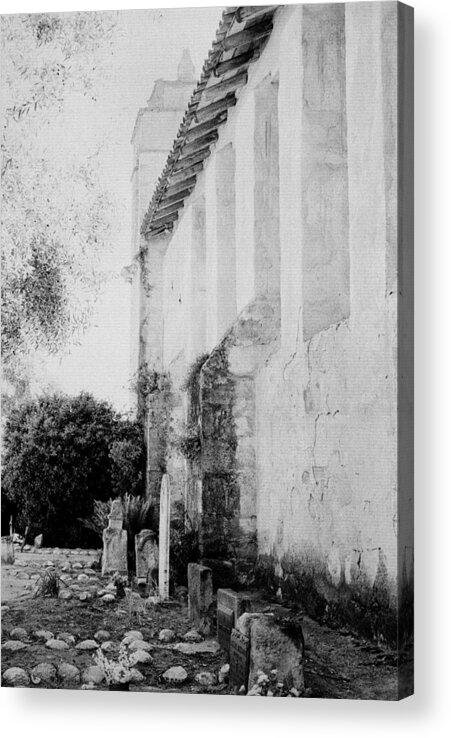 Carmel Acrylic Print featuring the photograph Carmel Mission Cemetery by Paul W Faust - Impressions of Light