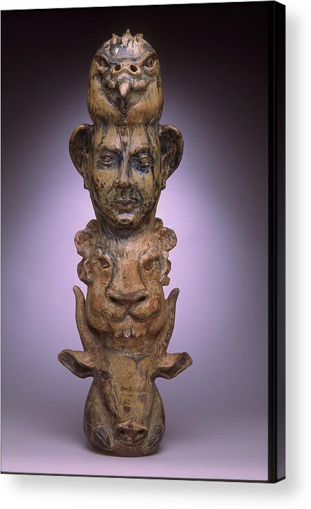 Seraphim Acrylic Print featuring the ceramic art Four Evangels/Serephim Totem by Stephen Hawks