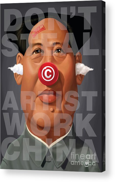 Illustration Acrylic Print featuring the digital art Celebrity Sunday - Mao Tse-Took My Artwork by Rob Snow