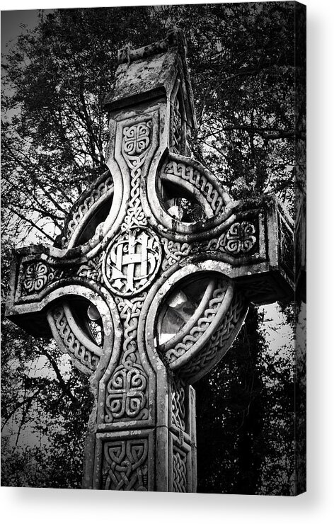 Irish Acrylic Print featuring the photograph Celtic Cross Detail Killarney Ireland by Teresa Mucha