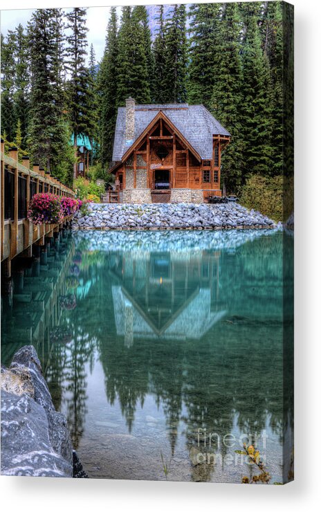 Chalet Acrylic Print featuring the photograph Charming Lodge Emerald Lake Yoho National Park British Columbia Canada by Wayne Moran
