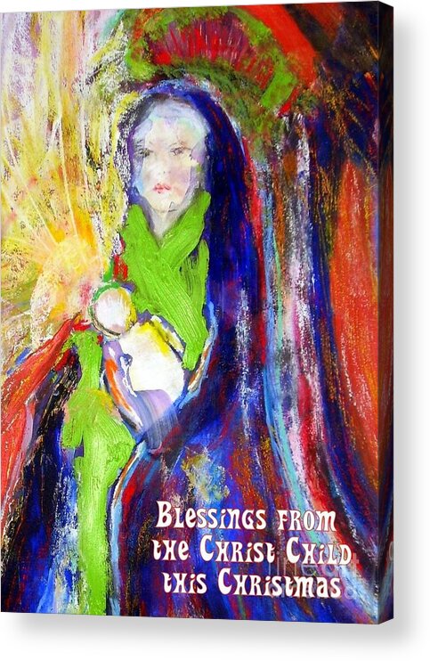 Christmas Card Acrylic Print featuring the mixed media Christmas Blessings by Jodie Marie Anne Richardson Traugott     aka jm-ART
