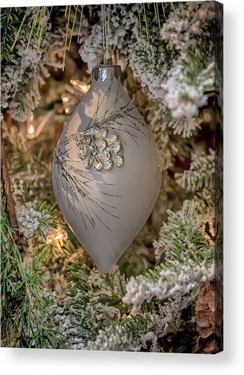 Christmas Acrylic Print featuring the photograph Christmas Teardrop Ornament by Susan Rissi Tregoning