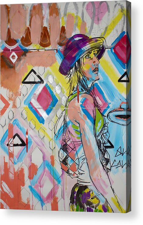 Figurative Acrylic Print featuring the mixed media Civilian by Aort Reed