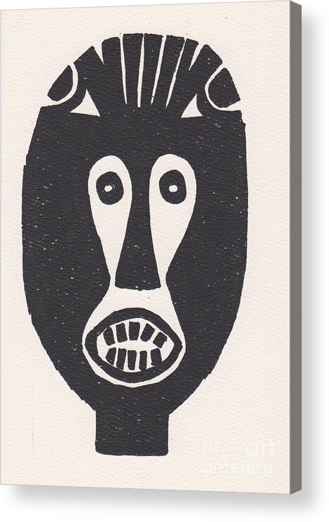 Congo Acrylic Print featuring the drawing Congo Mask by Mia Alexander