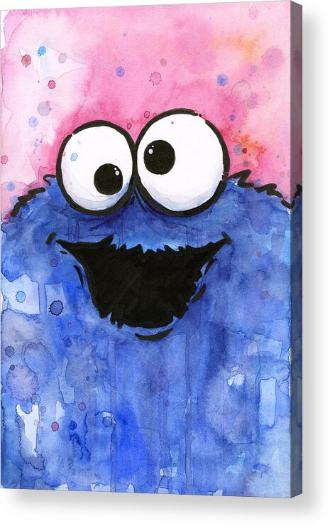 Cookie Acrylic Print featuring the painting Cookie Monster by Olga Shvartsur