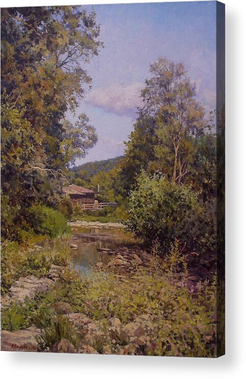 Landscape Acrylic Print featuring the painting Countryhouse. Bulgaria by Andrey Soldatenko