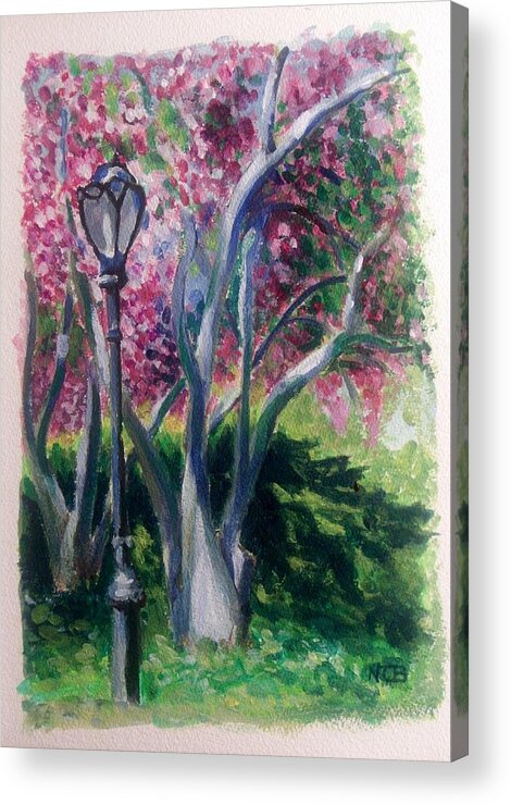 Acrylic Acrylic Print featuring the painting Crabapple Spring Burst by Nicolas Bouteneff