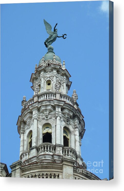 Photography Acrylic Print featuring the photograph Cuba Architect rooftop2 by Francesca Mackenney