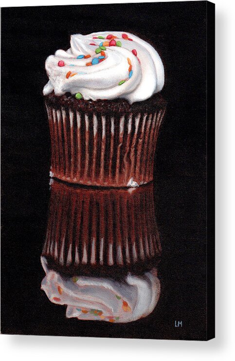 Cupcake Acrylic Print featuring the painting Cupcake Reflections by Linda Merchant