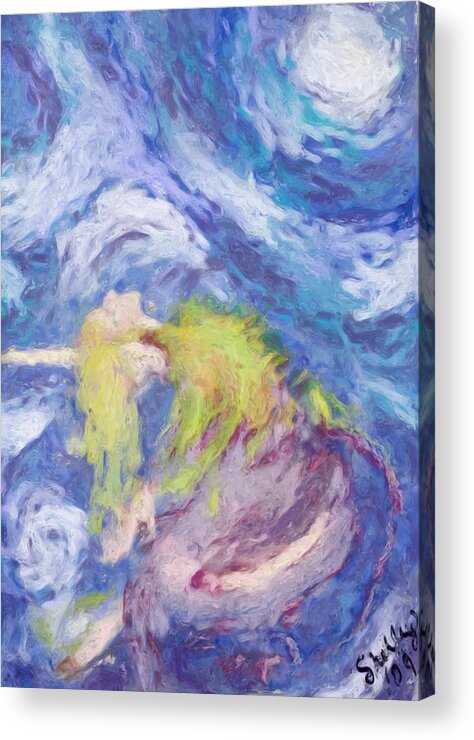 Moon Acrylic Print featuring the painting Dance with the Moon by Shelley Bain