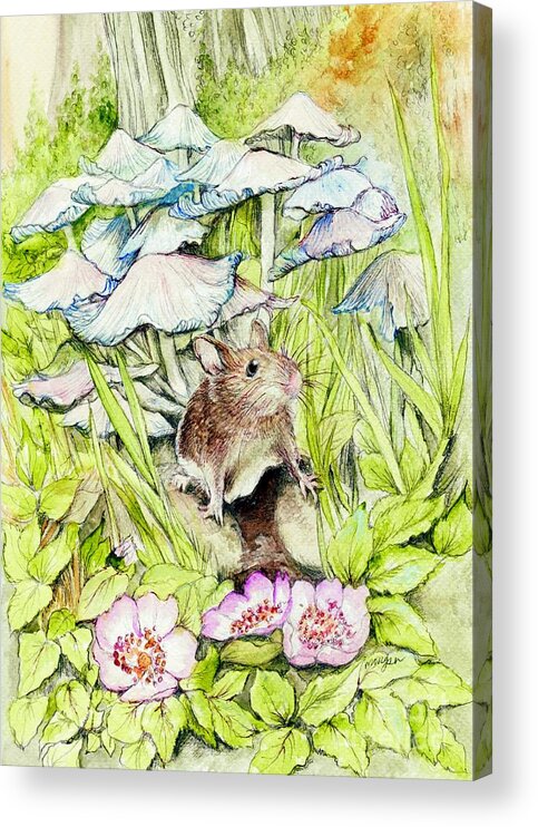Darling Acrylic Print featuring the painting Darling Mouse by Morgan Fitzsimons