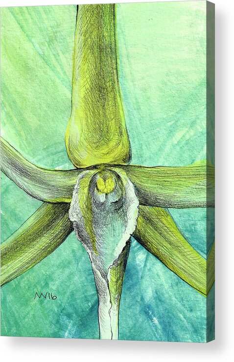 Orchid Acrylic Print featuring the mixed media Darwin's Orchid by AnneMarie Welsh
