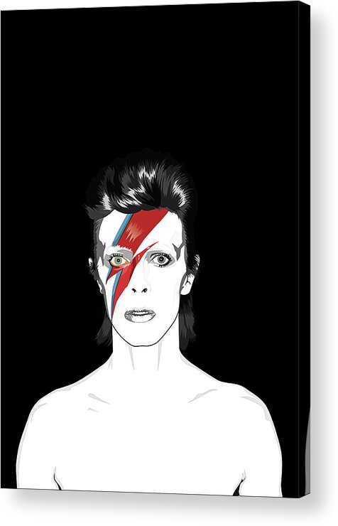 David Bowie Acrylic Print featuring the digital art David Bowie Tribute by BONB Creative