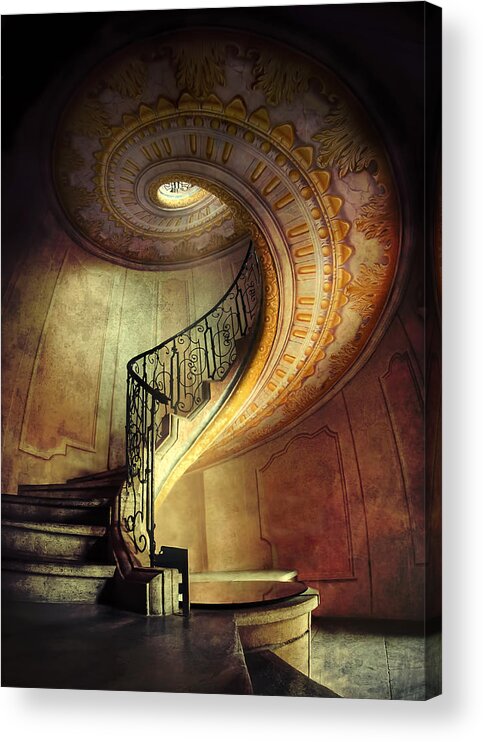 Spiral Acrylic Print featuring the photograph Decorated spiral staircase by Jaroslaw Blaminsky