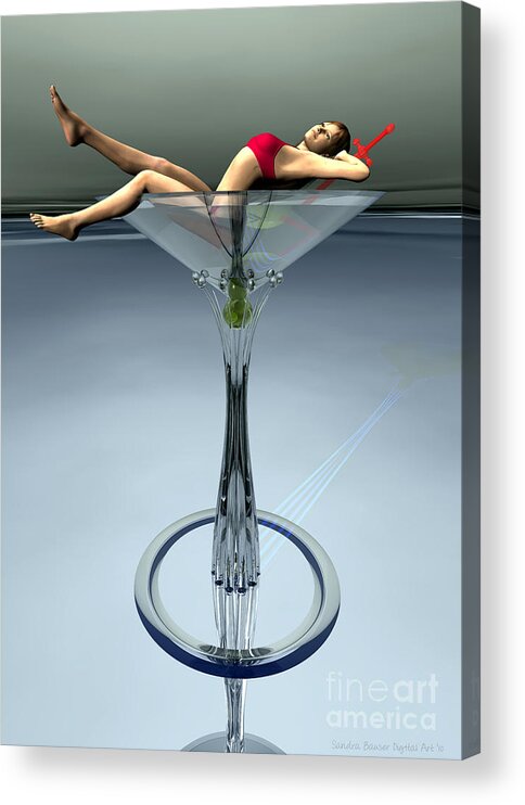 3d Acrylic Print featuring the digital art Dirty Martini by Sandra Bauser