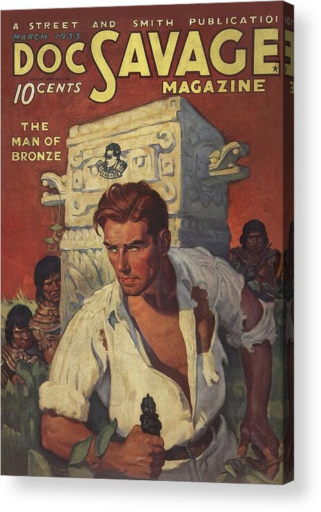 Comic Acrylic Print featuring the drawing Doc Savage The Man of Bronze by Conde Nast