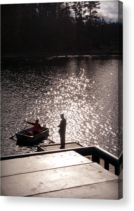 Dock Acrylic Print featuring the photograph Dock Meeting by Valentino Visentini