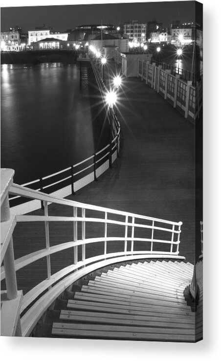 Pier Acrylic Print featuring the photograph Down to the Pier by Hazy Apple
