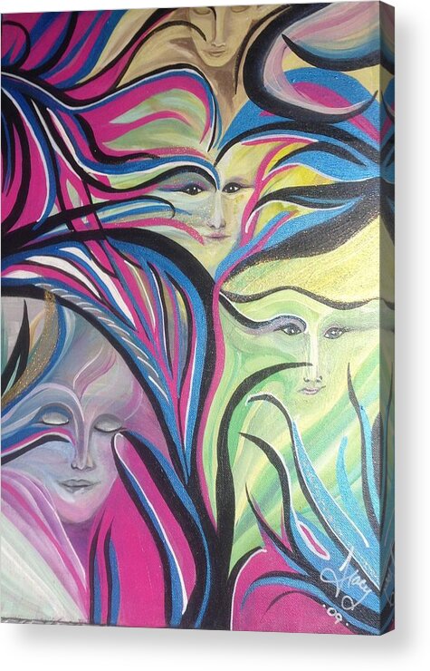 Faces Acrylic Print featuring the painting Dreamers and Dreams by Tracy McDurmon