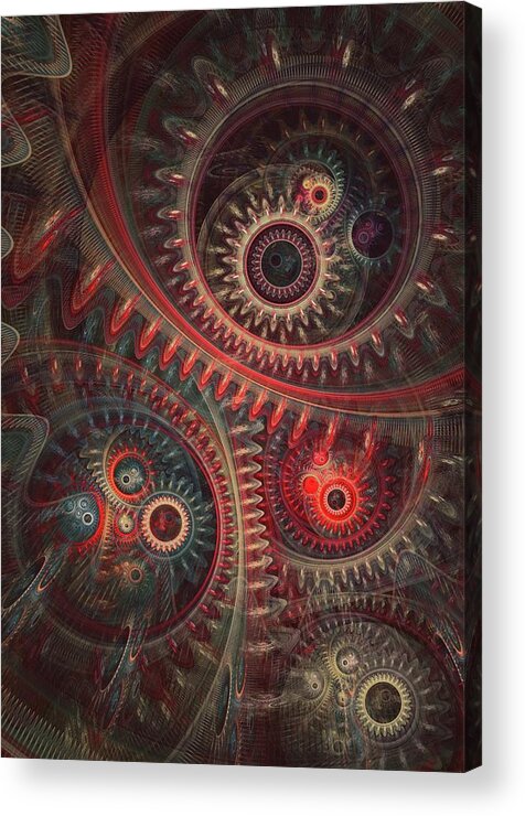 Abstract Acrylic Print featuring the digital art Dreaming clocksmith by Martin Capek