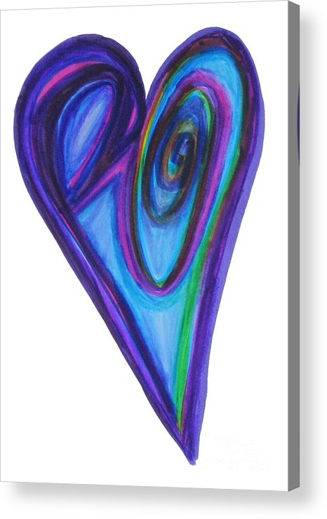 Heart Acrylic Print featuring the drawing Eclipse Eve Heart by Mars Besso