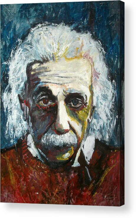 Albert Acrylic Print featuring the painting Einstein by Marcelo Neira