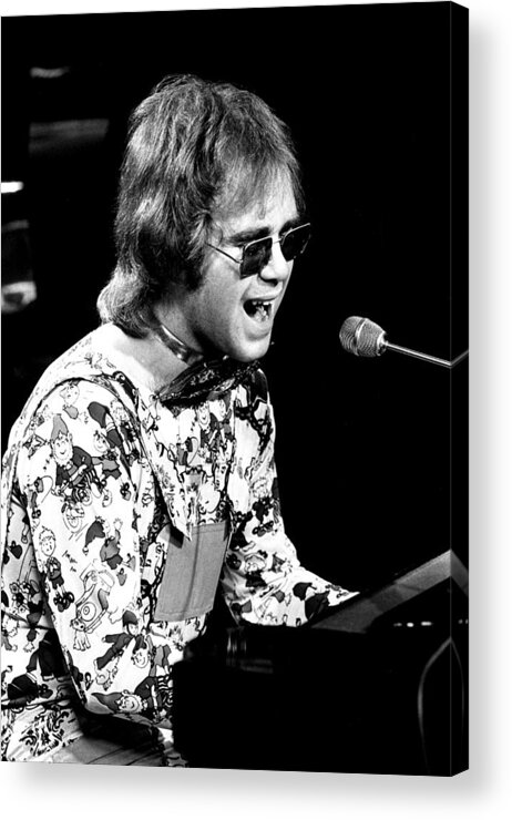 Elton John Acrylic Print featuring the photograph Elton John 1970 #3 by Chris Walter