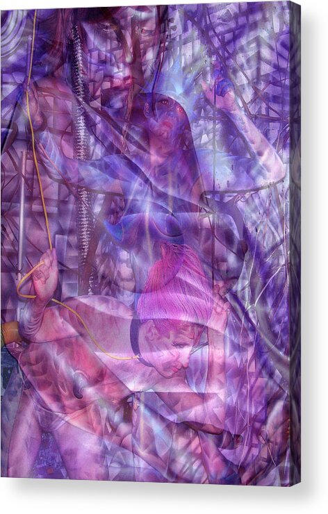 Body Paint Acrylic Print featuring the painting Embryotic Dreaming by Leigh Odom