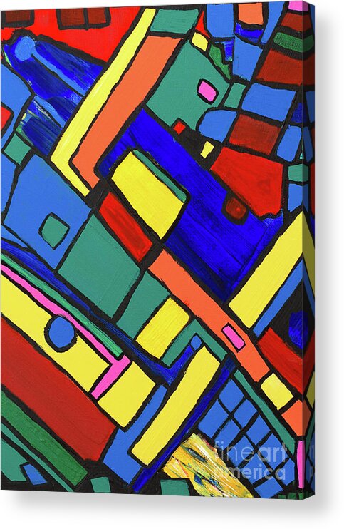 Primary Acrylic Print featuring the painting Every Which Way But Loose by Janice Pariza