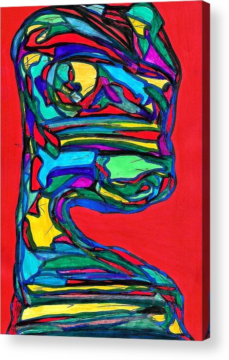 Multicultural Nfprsa Product Review Reviews Marco Social Media Technology Websites \\\\in-d�lj\\\\ Darrell Black Definism Artwork Acrylic Print featuring the drawing Evolutionary Form by Darrell Black