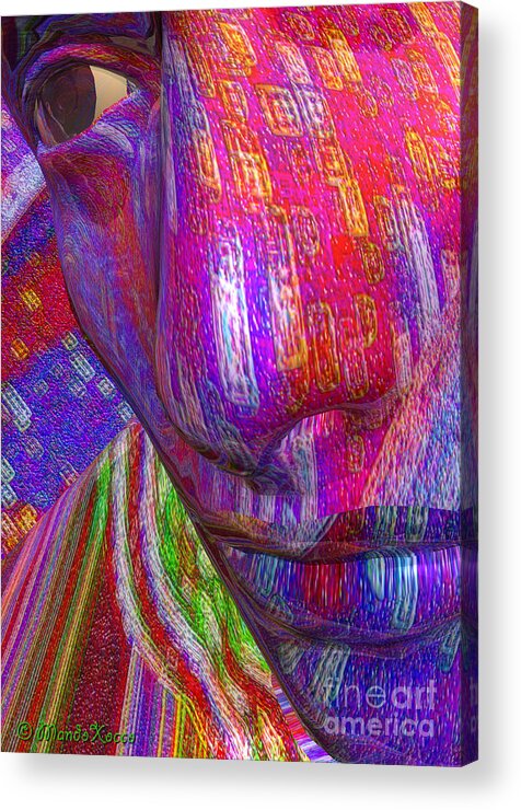 Design Acrylic Print featuring the digital art Face by Mando Xocco