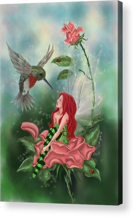 Fairy Acrylic Print featuring the painting Fairy Dust by Becky Herrera