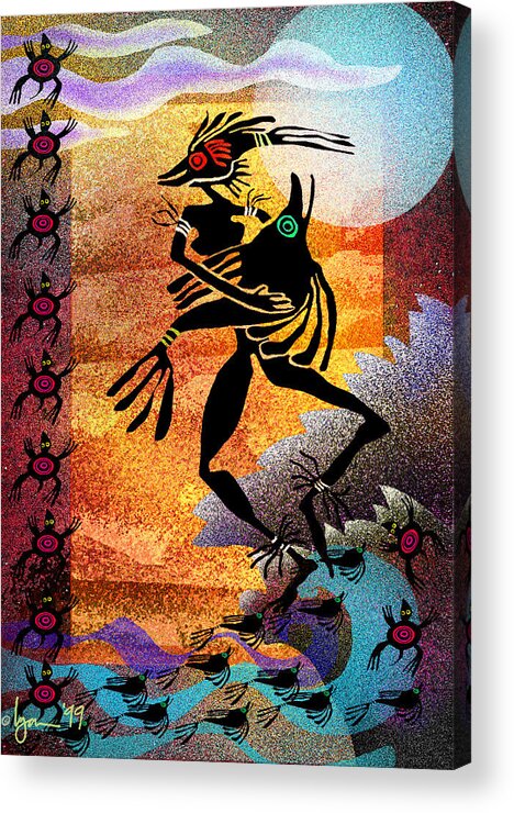 Dance Acrylic Print featuring the painting Fish Dance by Angela Treat Lyon
