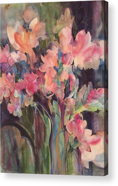 Flowers Acrylic Print featuring the painting Flowers of Summer by Karen Ann Patton
