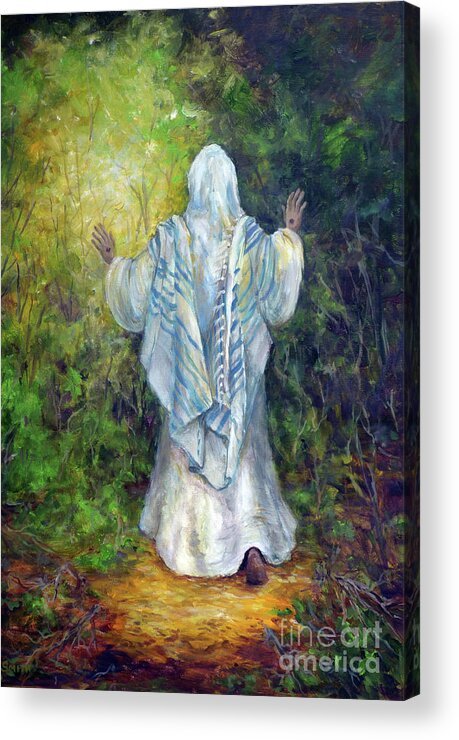 Image Of Christ Acrylic Print featuring the painting Follow Me by Deborah Smith