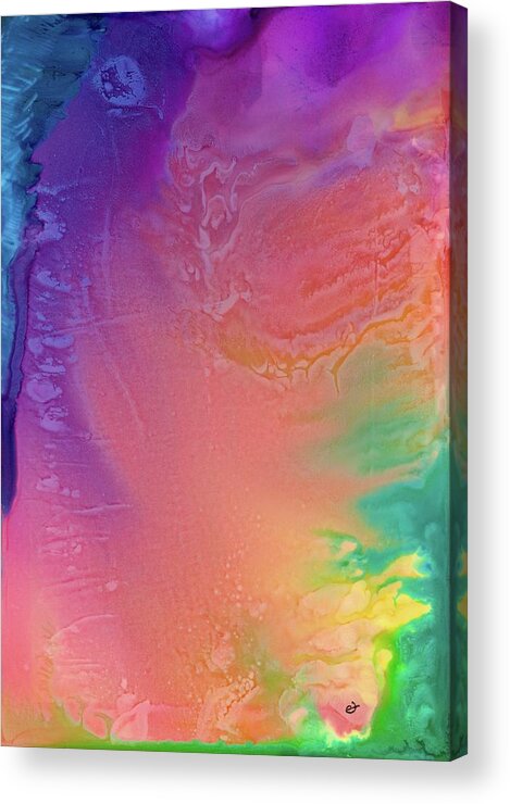 Alcohol Ink Acrylic Print featuring the painting Fools Rush In by Eli Tynan