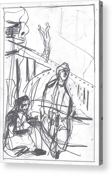 Sketch Acrylic Print featuring the drawing For b story 4 8 by Edgeworth Johnstone