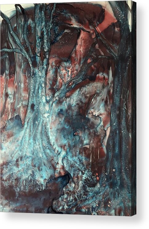  Black Acrylic Print featuring the painting Forest of a Different Color by Nina Bryant