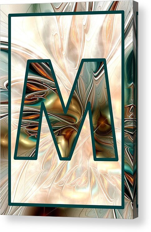 M Acrylic Print featuring the digital art Fractal - Alphabet - M is for Magic by Anastasiya Malakhova