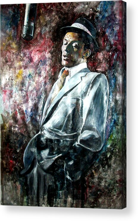 Frank Acrylic Print featuring the painting Frank Sinatra - Capitol by Marcelo Neira