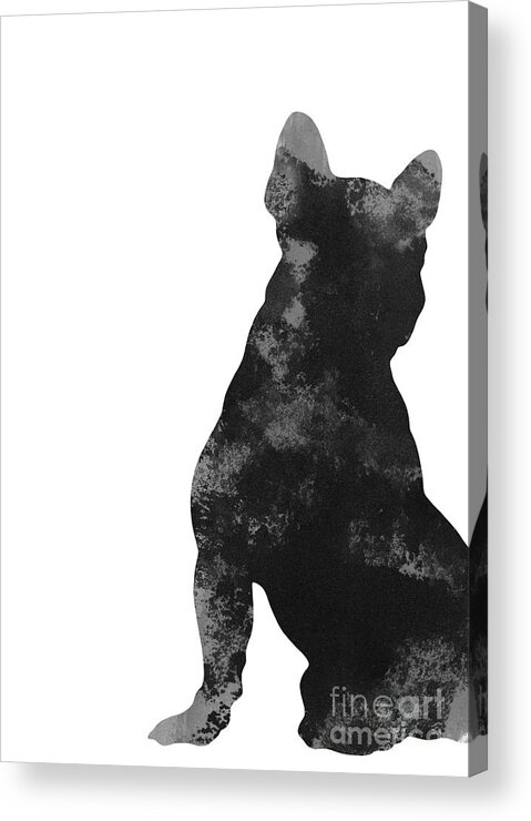  Abstract Acrylic Print featuring the painting Frenchie minimalist painting for nursery room by Joanna Szmerdt