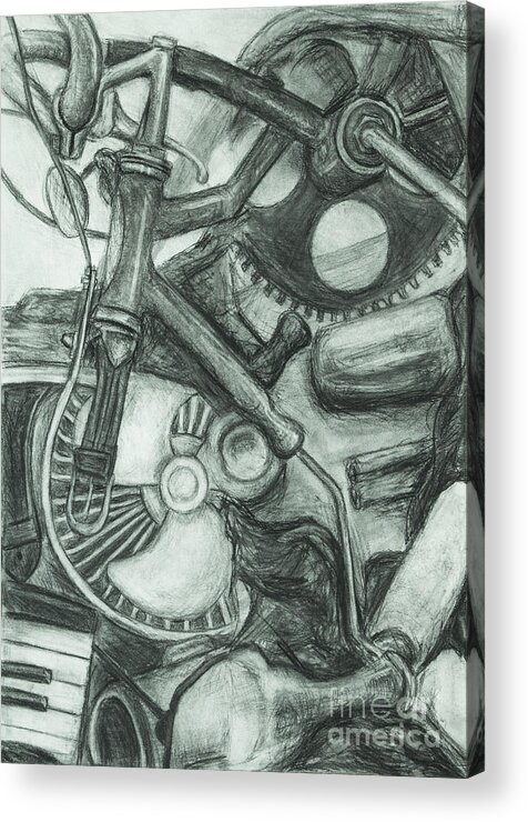 Abstract Acrylic Print featuring the drawing Gadgets of Sorts by Angelique Bowman