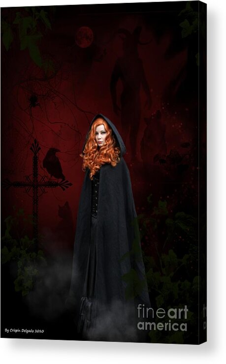 Witch Acrylic Print featuring the digital art Gathering by Crispin Delgado
