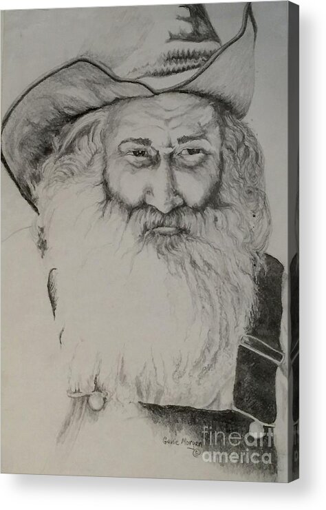 Man Acrylic Print featuring the drawing Georgia Mountain Man by Genie Morgan