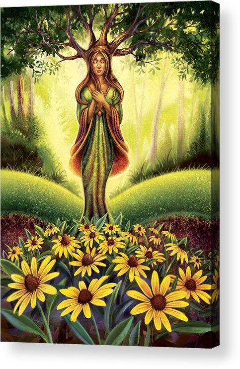 Black Eyed Susan Acrylic Print featuring the painting Get Grounded - Black Eyed Susan by Anne Wertheim