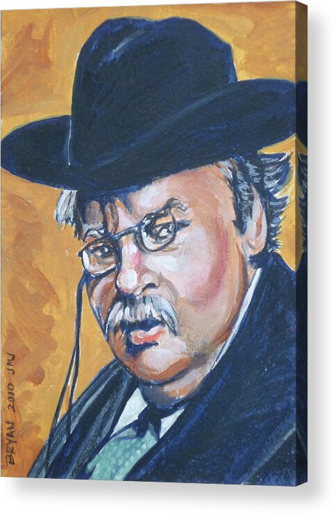 Gkc Acrylic Print featuring the painting Gilbert Keith G.K. Chesterton by Bryan Bustard