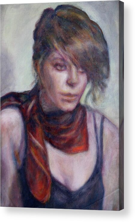 Portrait Acrylic Print featuring the painting Modern Glamour - Sale on Original Painting by Quin Sweetman