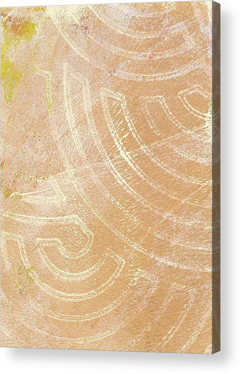 Circles Acrylic Print featuring the painting Gold Monoprint 1 by Cynthia Westbrook
