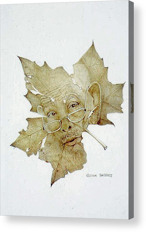  Acrylic Print featuring the drawing Grandfather by Tim Ernst